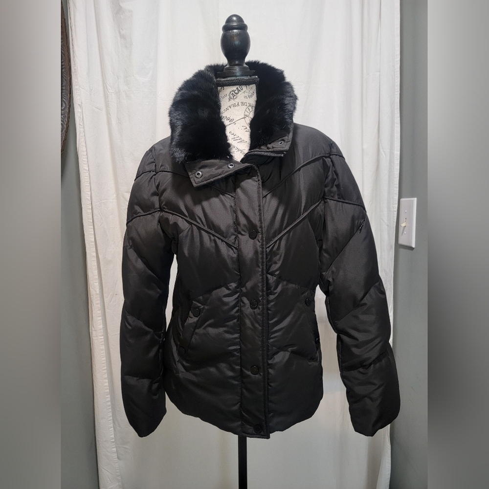 Vintage Calvin Klein Down Jacket with Fur Collar